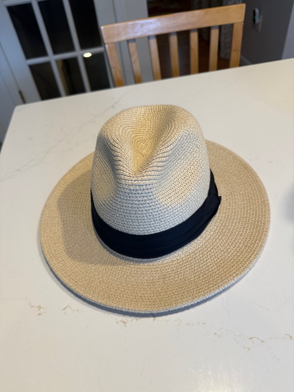 Men's Straw Fedora Hat with Black Band - Neutral